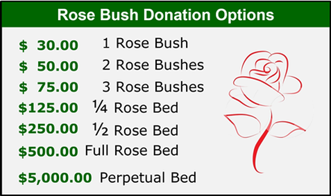 Rose bush donation purchase price list.