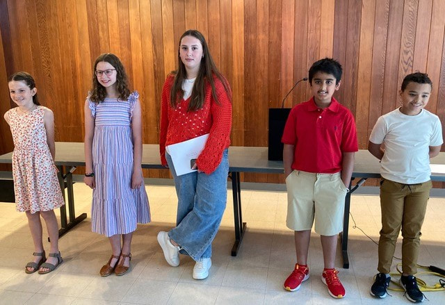 Group photo of the Kansas City Rose Society's 2023 kids poetry contest winners and honorable mentions.